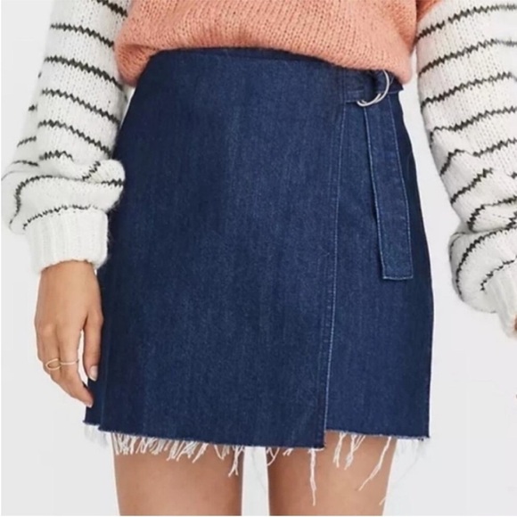 Madewell Denim Raw-Hem Mini
Wrap Skirt - Picture 1 of 8